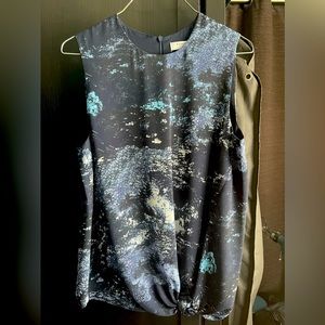 Babaton Sleeveless Crepe Blouse with Tie Detail